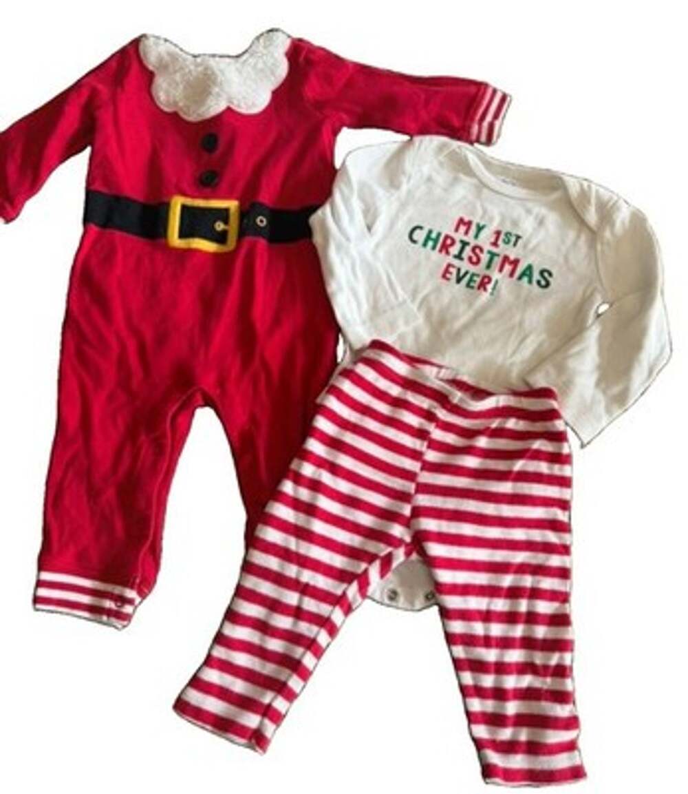 Baby Christmas Outfit Bundle Gymboree Santa Romper 6-12M Carters 1st Xmas 12M